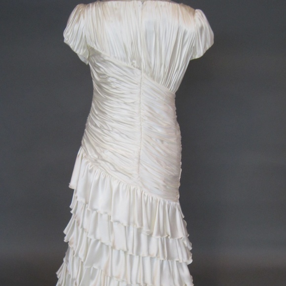 Silk Tiered Skirt Bridal Gown - Picture 3 of 3